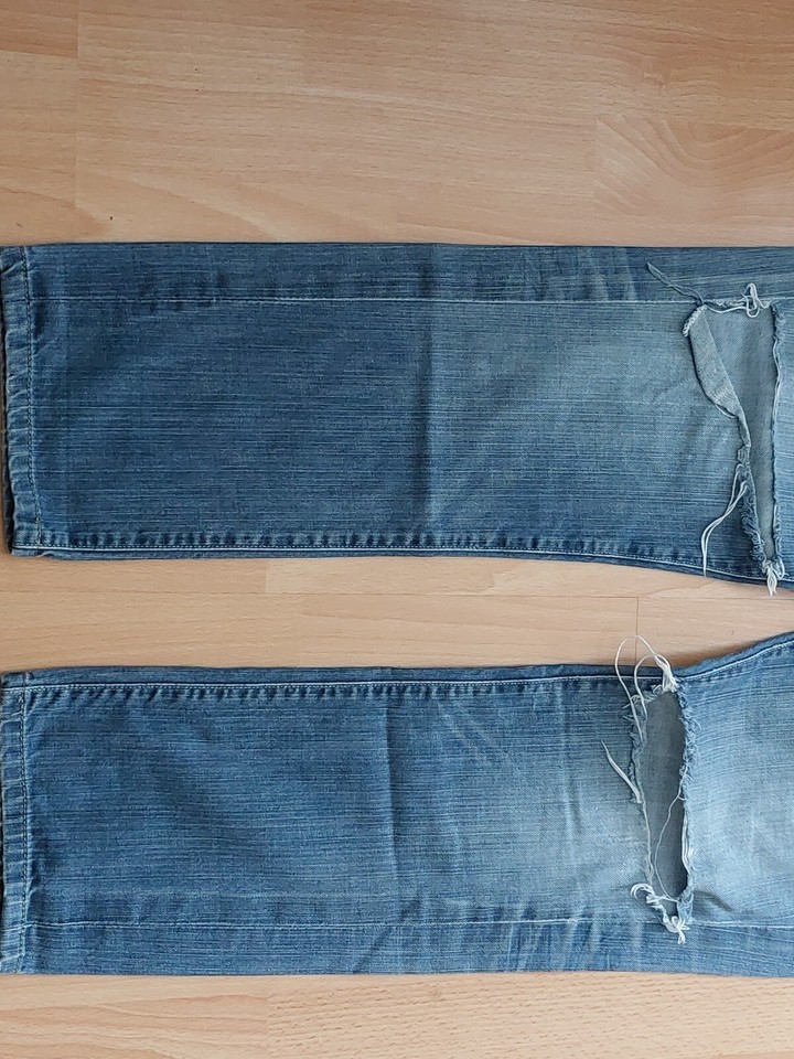 LEVI'S Men's 511 Blue Skinny Zip Fly Jeans Size W36/L30 Ripped eBay