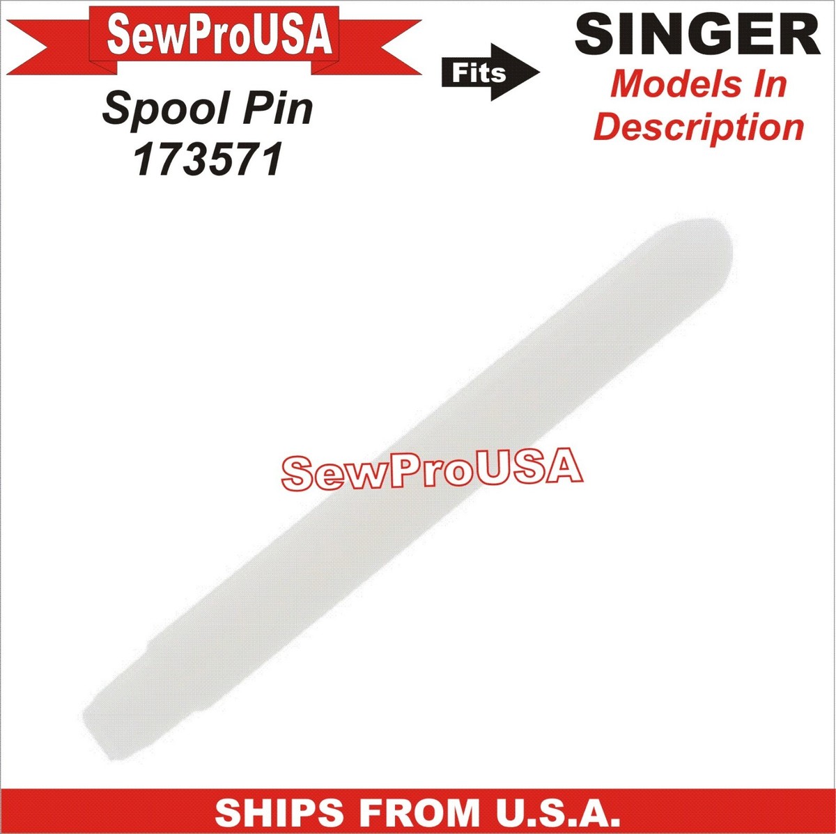 Spool Pin Singer Part Number 173571 Fits Singer Models In
