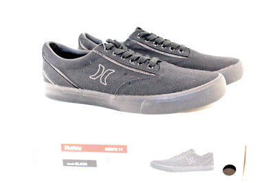 Hurley Men's Arlo Lace-Up Sneaker Shoe flat rubber sole Size 8 M Black NEW