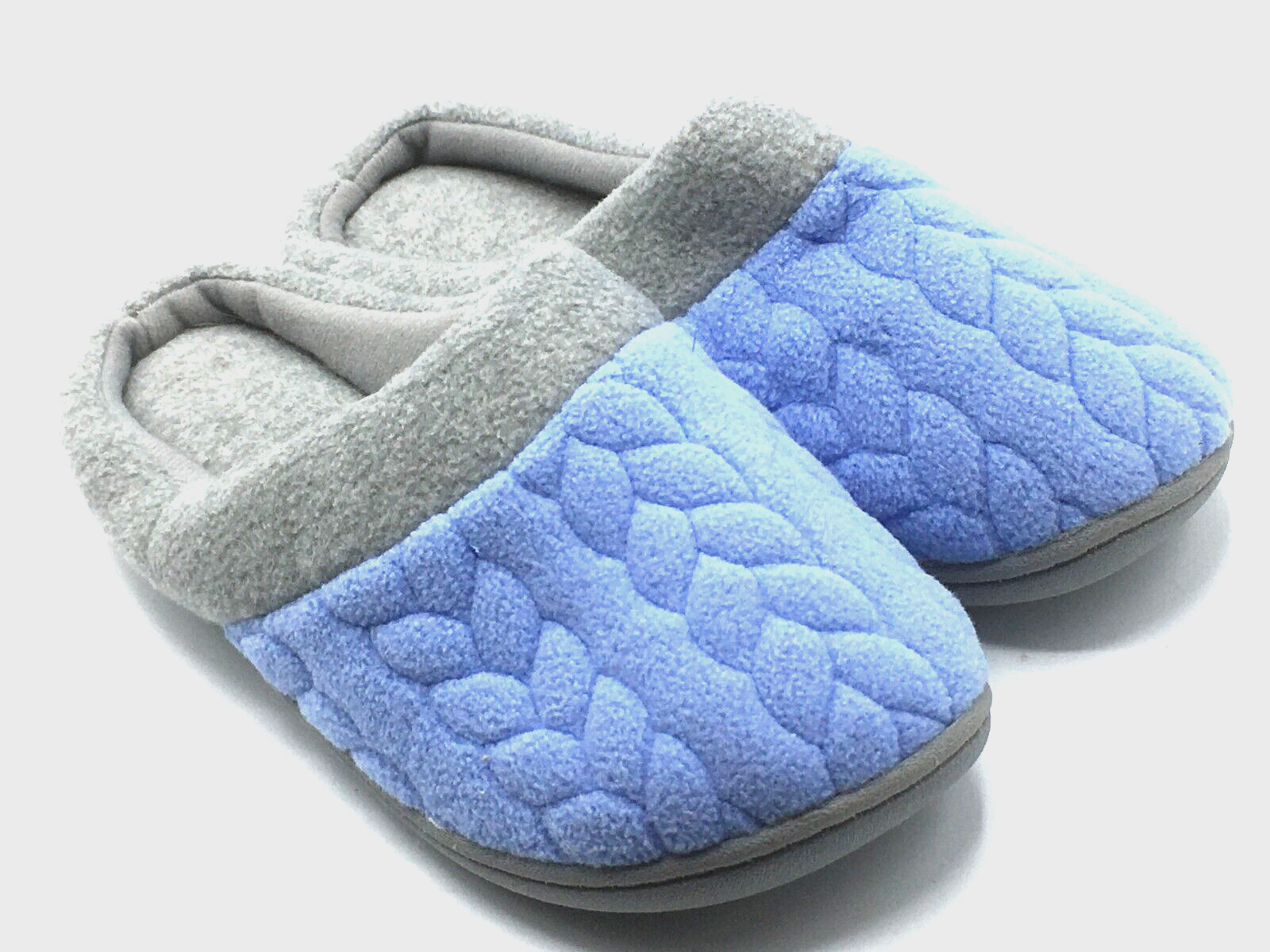 SAOLA Zoccoli ciabatte Dearfoams blu grigio donna taglia 7 8 suola gomma