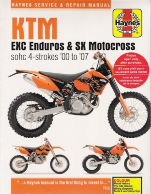 NEW 2000-2007 KTM EXC Enduros & SX Motocross- Haynes Repair Service Manual 9591
