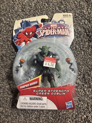 Super Strength Green Goblin Action Figure Marvel 4'' Hasbro 2013 w/Pumpkin Bombs!