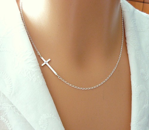 925 Sterling Silver Sideways Cross 