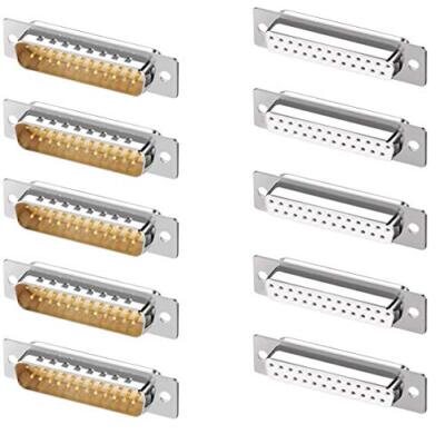 10PCS DB25 RS232 D-SUB Serial Solder Cup Connectors Gold Plated Joints RS232 ...