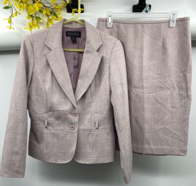 Blacker Women's Career Light Purple 100% Polyester 2Piece Skirt Suit Size 8 EUC!