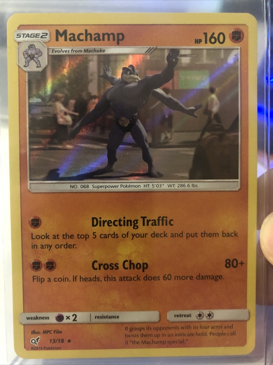 Pokémon TCG Machamp Detective Pikachu 13/18 Regular Rare Lightly