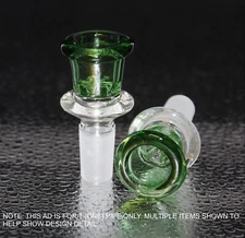 14mm GREEN SHOT GLASS Slide Bowl SNOWFLAKE SCREEN slide bowl 14 mm male