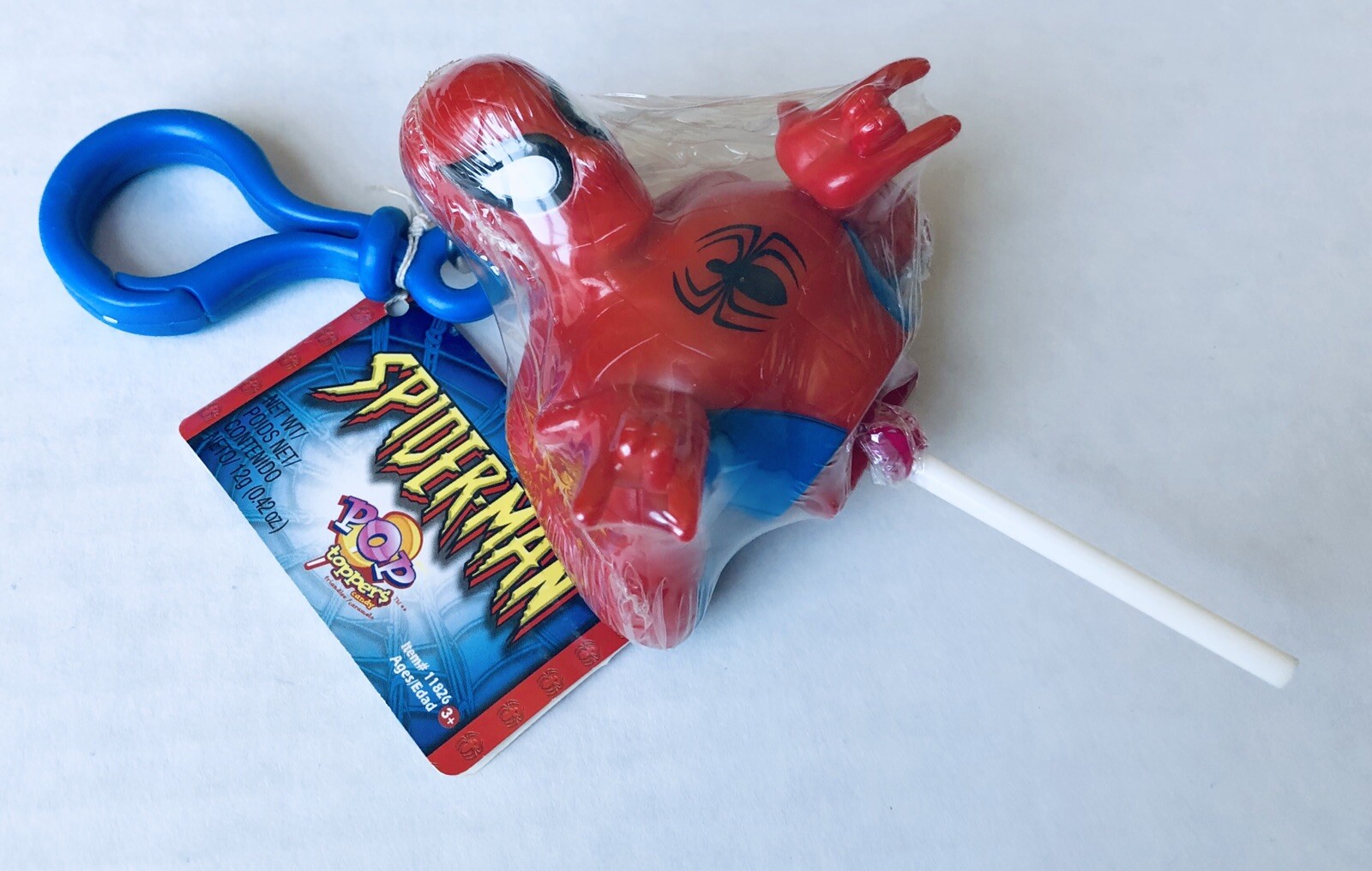 Vintage 2004 Cap Candy SPIDERMAN Pop Toppers Lollipop Container bubble