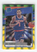 2020-21 Donruss #229 Obi Toppin Holo Green and Yellow Laser