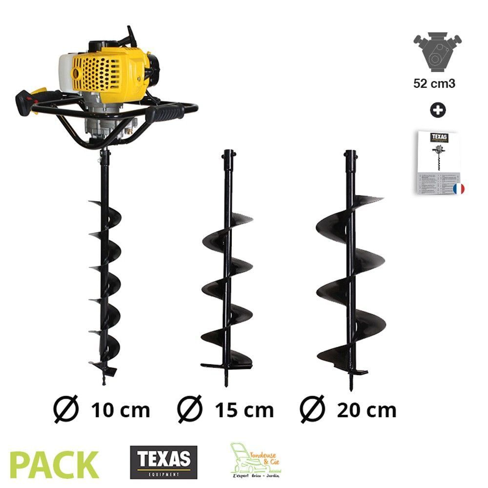 Tarière 52cc TEXAS EA5300 pour creuser sans effort dans la terre dure