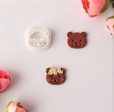 21MM x 25MM Cute Bear Head, Animal Themed Cutout Polymer Clay Tool