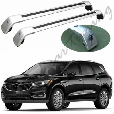 Silver Crossbars Cross Bars Roof Rail Racks Fits for Buick Enclave