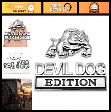 3d Metal Emblem Badge - Navy Devil Dog Bulldog Silver Black Car Decor Gift