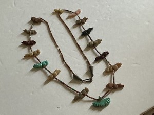 Native American (16) Carved Fetish Necklace 