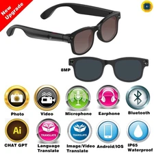 Bluetooth Smart Sunglasses Headphones With Stereo Speaker Smart Glasses Mic US