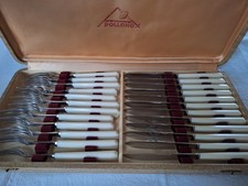 SERVICE À DESSERT 24 PIÈCES,  INOX ET PLASTIQUE BLANC, APOLLONOX