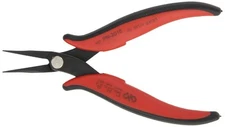 Hakko CHP PN-2016 Long-Nose Pliers, Pointed Nose, Rounded Outside Red, Black 