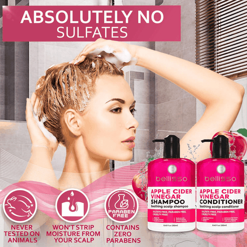 Set shampoo e balsamo aceto di sidro di mele 2 x 8 fl oz solfato parabeni - Foto 4 di 6