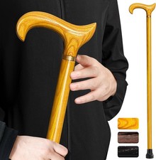 Wooden Walking Cane for Men and Women,Support up to 500 lbs Canes for Seniors..