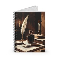 Dark Academia Quill Pen Writing Aesthetic Notebook Journal