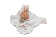 Doudou et Compagnie Lapin blanc beige plat bio