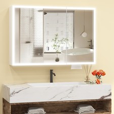 LED Bathroom Mirror Cabinet with Demister LED Lights Extra Large Storage Cabinet