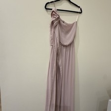 BCBGMaxAzria "Joyce" One-Shoulder Ruffle Pleated Maxi Dress Gown Size XS