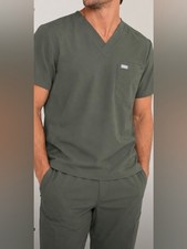 FIGS Men s XL Olive Green V-Neck Scrub Top Technical Collection