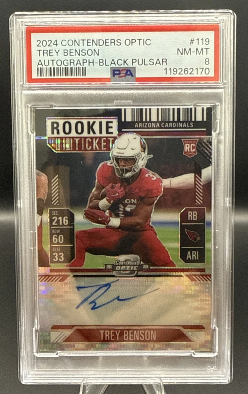 Trey Benson Panini Contenders Optic #119 Autograph-Black Pulsar