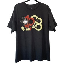 Disney Classic Mickey Mouse Black 1928 100 Cotton Graphic Tee Size XL