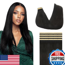 Lashey Human Hair Tape-in Extensions 18" 20pcs 50g Natural Black 100 Real