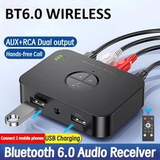 Bluetooth 6.0 Receiver Wireless Audio Adapter Low Latency for Car Home Speakers