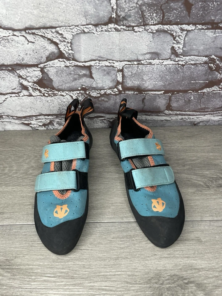 Zapatos Evolv Elektra Azul Doble Correas Azul Melocotón Escalada en Roca Mujeres 36EU/6M EE. UU. Foto 2 de 4