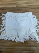 Vintage Traffic Jeanswear White Fringe Shorts Sz 8