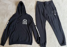 True Religion Hoodie Jogger Set Mens L Black Pullover Sweat Suit