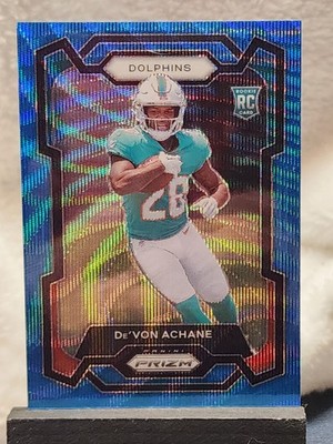 2023 Panini Prizm De'Von Achane Blue Wave #152/199 Rookie Card #365 - Dolphins