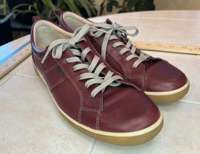 ECCO Chase Tie Port Burgundy Brown Leather Lace Up Womens Shoes A+ Condition
