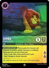 Cold Foil SIMBA FIGHTING PRINCE 1x Rare Disney Lorcana NM
