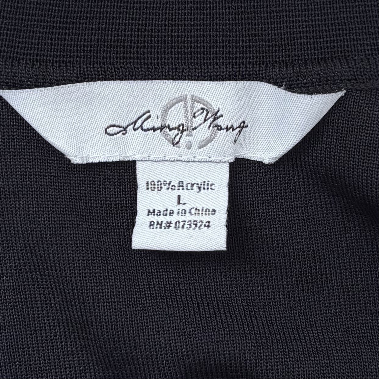 Ming Wang Womens Knit Open Front Cardigan Jacket Size L Embroidered Minimalist