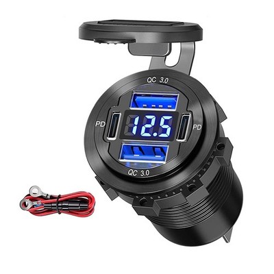 12V USB C Outlet Socket Multi Port Car Charger Cigarette Lighter for RV Marine