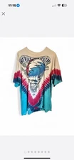 Vintage Grateful Dead Tie Dye T-Shirt Steal Your Face Skull XL 90s Band Tee