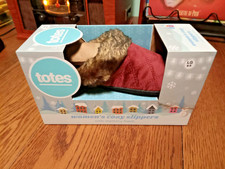 Totes New In Box Women's Lg 8-9 Toasties Slippers Wine Color with Faux Fur Trim
