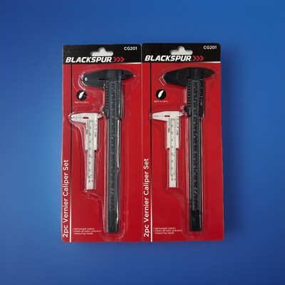 2 x 2 Stück KUNSTSTOFF MESSSCHIEBER Lineal Messlehre klein 3 Zoll groß 6 Zoll messen