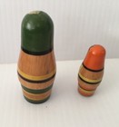 Vintage Hand Made/Painted Russian Wood Miniature Matryoska Wood 2 Dolls — photo 4