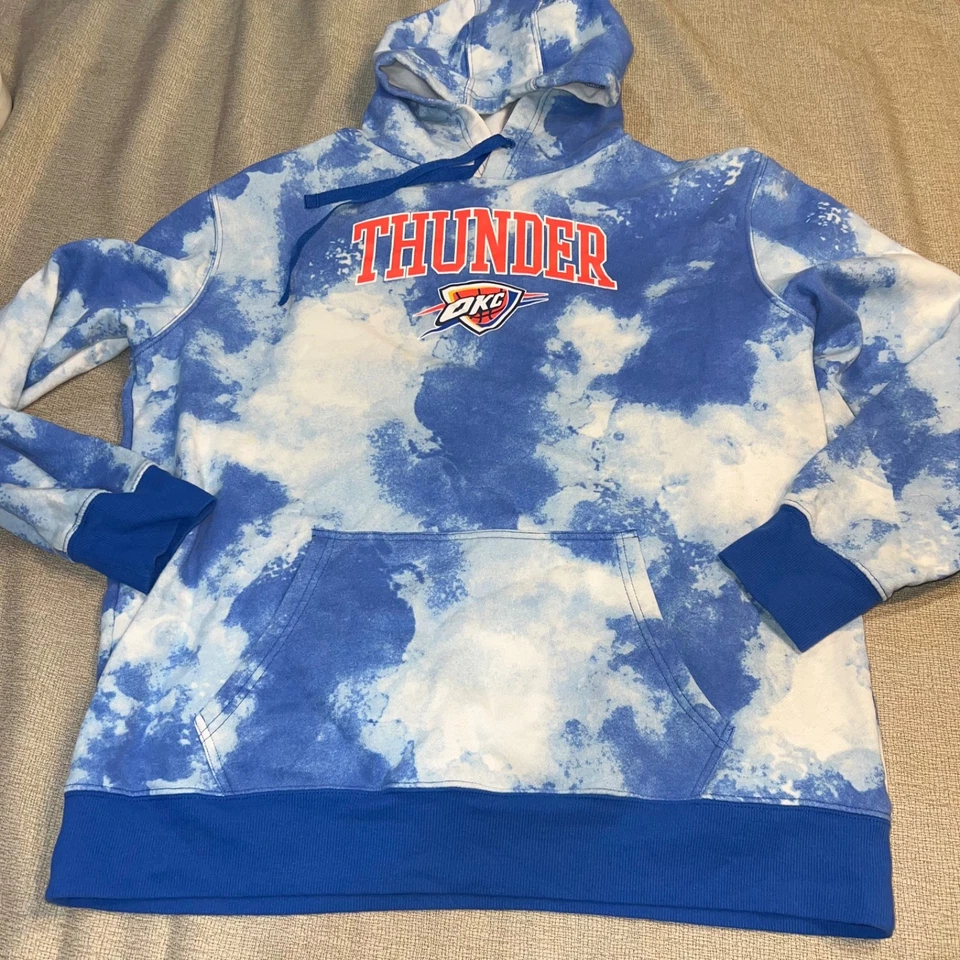 Oklahoma City Thunder New Era Royal Tie-Dye XL Pullover Hoodie NBA - Image 2 of 4