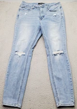 Judy Blue Jeans Womens 11/30 Blue Denim Stretch Distressed Medium Wash JB88797LT