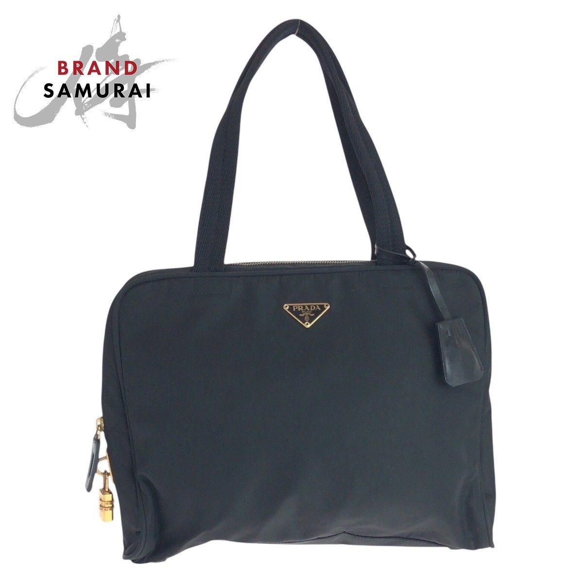 Prada Tessute Triangle Black Nylon Shoulder Tote Bag 501732