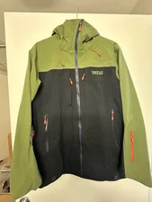 Trew Cosmic Primo Ski & Snowboard Jacket - Men's Small (Green and Navy Blue)