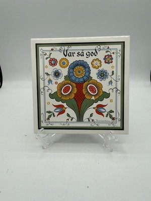 Berggren Bergquist Imports Swedish Art Tile Trivet 6'' sq. Var sa God