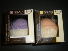 NEW Lot of 2 Eclair Fizzy Bath Cupcakes Lavender Vanilla Grapefruit Orange